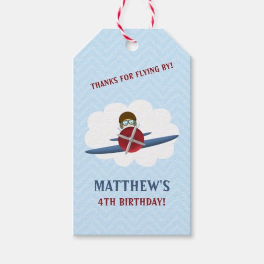 アヴィエーターとその飛行機 ギフトタグ (正面)