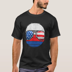 アヴィエーターサングラス愛国的なアパレル7月4日 Tシャツ