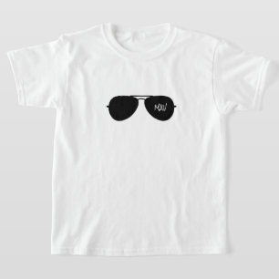 アヴィエーターシェードパイロットイニシャルサングラスクール Tシャツ