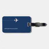 アヴィオンパーソナライズされたダークブルー旅行 ラゲッジタグ (裏面横)