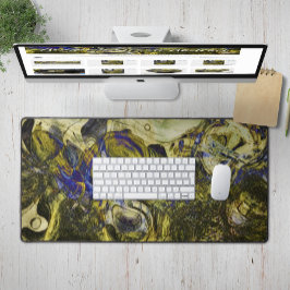 アヴィニオンオリーブグリーン抽象芸術 デスクマット
