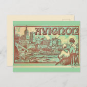 アヴィニオンフランスイラストレーションはがき ポストカード (正面/裏面)