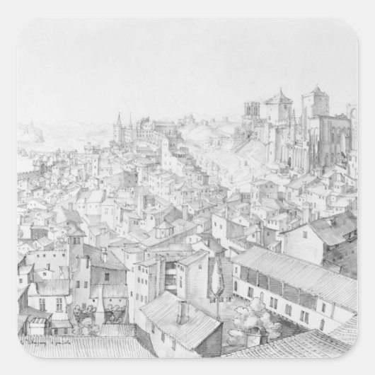 アヴィニョンの町とその周辺の景色 スクエアシール (正面)