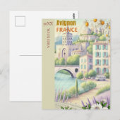 アヴィニョン旅行の印刷ポスター - フランス旅行 Pos ポストカード (正面/裏面)