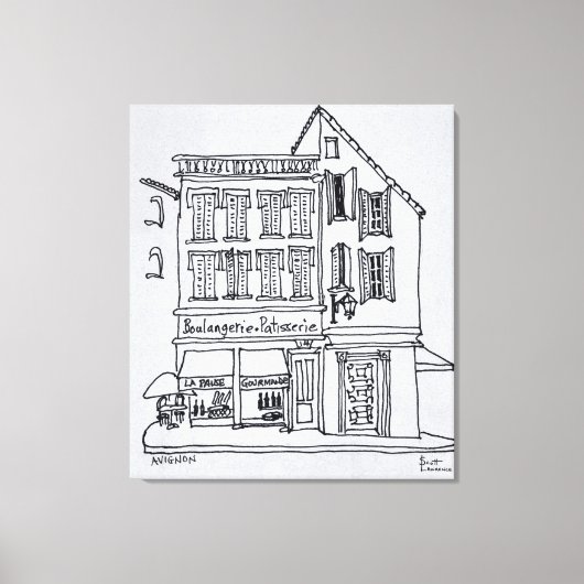 アヴィニョンBoullangerie Patisserie キャンバスプリント (正面)