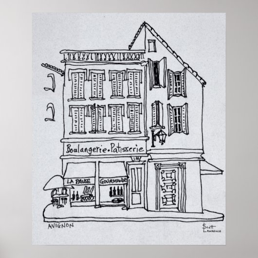 アヴィニョンBoullangerie Patisserie ポスター (正面)