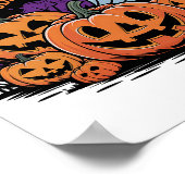 アヴィンテージハロウィーン幽霊カボチャイラストレーション ポスター (角)