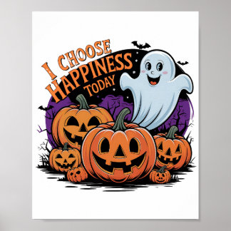 アヴィンテージハロウィーン幽霊カボチャイラストレーション ポスター