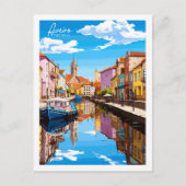 アヴェイロポルトガルヴィンテージ旅行イラストレーション ポストカード (正面)