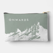 アヴェーツマウンテンイラストレーション淡い色のオリーブ アクセサリーポーチ (裏面)