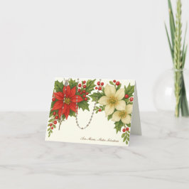 アヴェ・マリアのクリスマスの祝福とロザリオの花 シーズンカード
