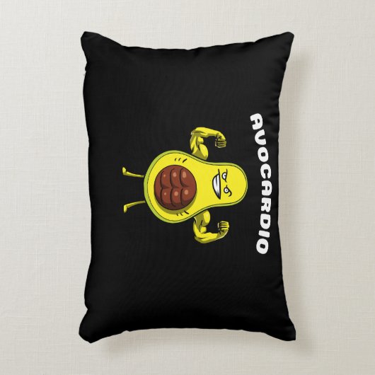 アヴォカーディオフィットネスアボカドおもしろいビーガントレーニングジョーク アクセントクッション (正面(垂直))