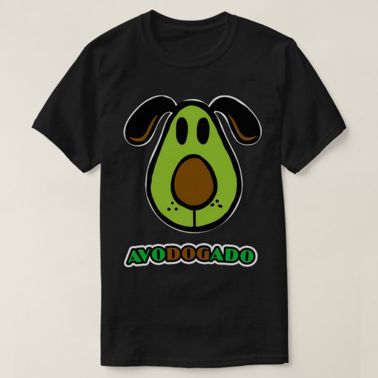 アヴォドガドおもしろい犬かわいい顔デザインエイボに理想的 Tシャツ (デザイン正面)