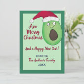 アヴォメリークリスマス引用文アボカドサンタクリスマス シーズンカード (スタンド正面)