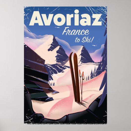 アヴォリアス フランス スキーの旅行ポスター ポスター (正面)
