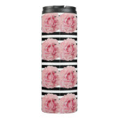 アヴリルフルーアピンク牡丹白黒ストライプ タンブラー (裏面)