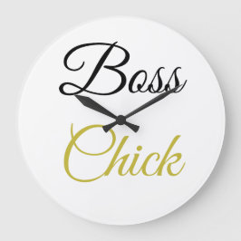 アヴリルフルーア金ゴールドブラックかわいらしフォント時計 ラージ壁時計