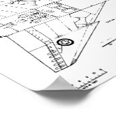 アヴロ矢印ブループリント ポスター (角)