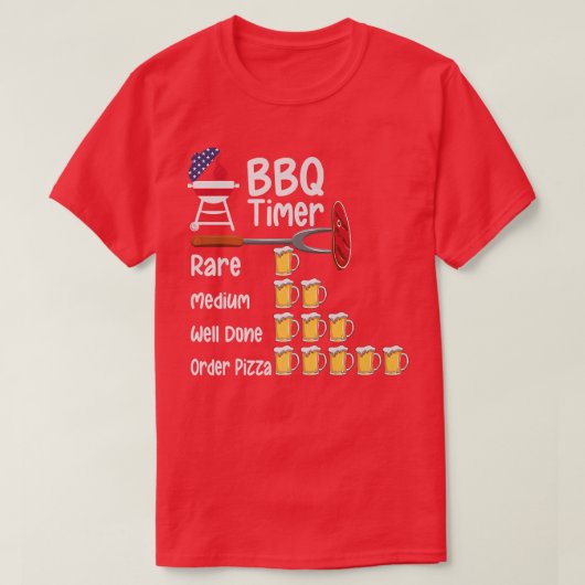 アーおもしろいトBBQタイマグリリングバーベキュー焼きプレ Tシャツ (デザイン正面)