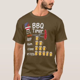 アーおもしろいトBBQタイマーグリル焼きバーベキュー焼きT-S Tシャツ