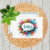 アーお洒落トポップ・アートの「こんにちは」フラット ノートカード