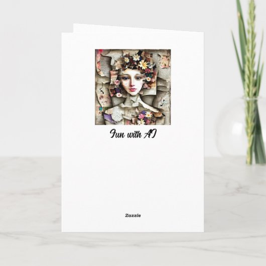 アーかわいらしトコラージュパーソナライズされた誕生日 カード (裏面)