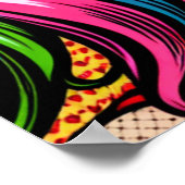 アーかわいらしトポップ・アートのカラフル漫画ガールベクトル化なし ポスター (角)