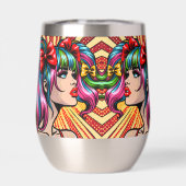 アーかわいらしトポップ・アートの漫画ガールと弓 (背面)