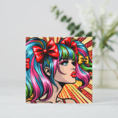 アーかわいらしトポップ・アートの漫画ガールと弓 (スタンド正面)