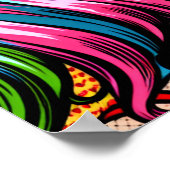 アーかわいらしトポップ・アートの漫画ガールと弓 ポスター (角)