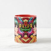 アーかわいらしトポップ・アートの漫画ガールと弓 マグカップ (中央)