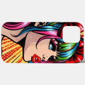 アーかわいらしトポップ・アートの漫画ガールカラフルアイアート Case-Mate iPhoneケース (裏面 (横))