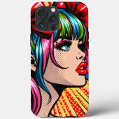 アーかわいらしトポップ・アートの漫画ガールカラフルアイアート Case-Mate iPhoneケース (裏面)