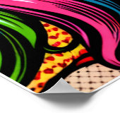 アーかわいらしポップ・アートのトカラフル漫画ガール ポスター (角)