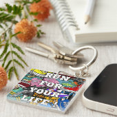 アーはっきりしたトポップ・アートのランナージョガー キーホルダー (正面右)