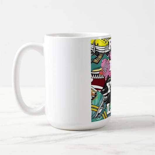 アーはっきりしたトポップ・アートのランナージョガー コーヒーマグカップ (左)