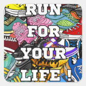 アーはっきりしたトポップ・アートのランナージョガー スクエアシール (正面)