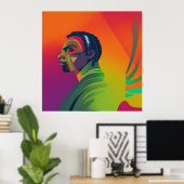 アーはっきりしたト |ロックスのあるアフリカ系アメリカ人の男性 ポスター (ホームオフィス)