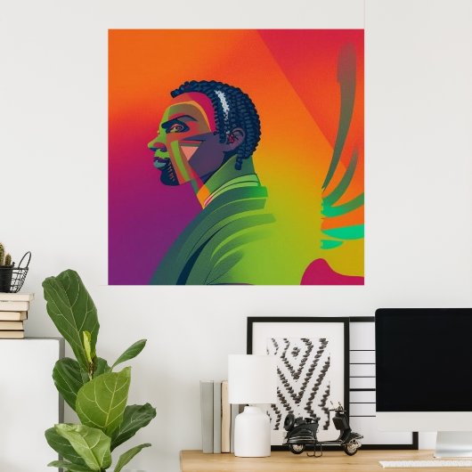 アーはっきりしたト |ロックスのあるアフリカ系アメリカ人の男性 ポスター (ホームオフィス)