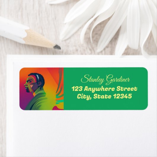 アーはっきりしたト |ロックスのあるアフリカ系アメリカ人の男性 ラベル (インサイチュ)