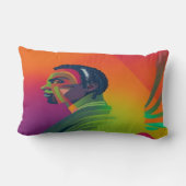 アーはっきりしたト |ロックスのあるアフリカ系アメリカ人の男性 ランバークッション (裏面)