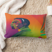 アーはっきりしたト |ロックスのあるアフリカ系アメリカ人の男性 ランバークッション (ブランケット)