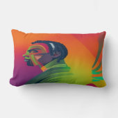 アーはっきりしたト |ロックスのあるアフリカ系アメリカ人の男性 ランバークッション (正面)