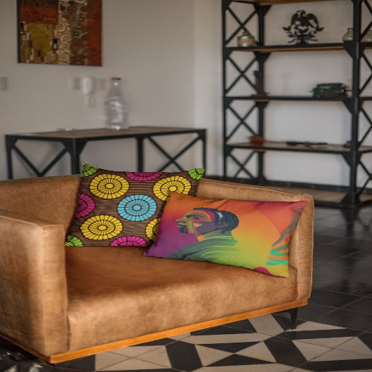 アーはっきりしたト |ロックスのあるアフリカ系アメリカ人の男性 ランバークッション