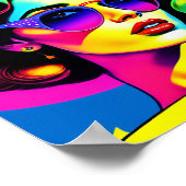 アーはっきりしたポップ・アートのトとストライプレトロファッション ポスター (角)