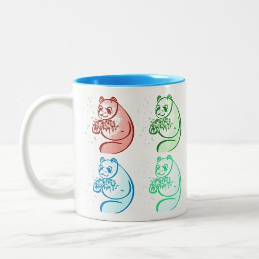 アーよくはしゃぐポップ・アートのトパンダベア ツートーンマグカップ (左)