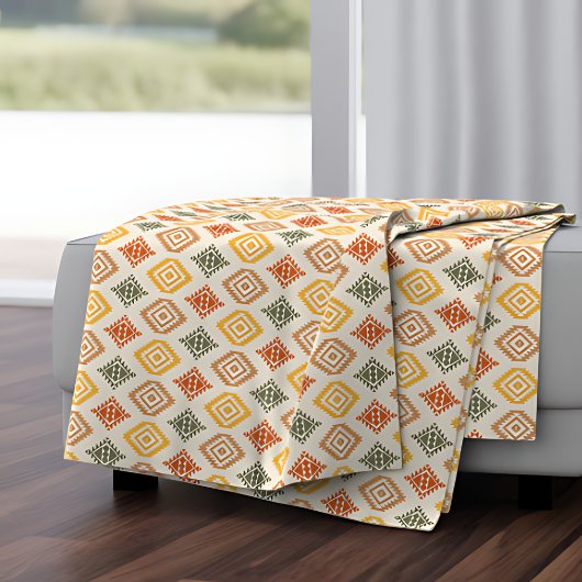 アーアステカト | 南西部の部族ダイヤモンド模様 フリースブランケット