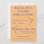 アーアートトア絵画ーティストパーティの招待状 招待状 (裏面)