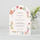 アーエレガントチカラフル春の花結婚ズ 招待状 (スタンド正面)
