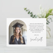 アーエレガントチシンプルクラシック白写真卒業 サンキューカード (スタンド正面)